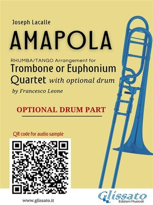 cover image of Optional Drum part of "Amapola" for Trombone or Euphonium Quartet